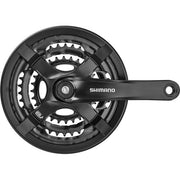 Shimano FC-TY501 trekking crankstel met kettingbeschermer, 48-38-28 tanden, geschikt voor 6/7/8-speed bikes