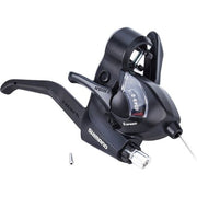 Shimano ST-EF41 6-speed rechts shifter met remhendel in zwart, geschikt voor fietsversnellingen en comfortabele bediening