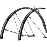 SKS Bluemels spatbordenset voor 28-inch fietsen, gemaakt in Duitsland, 45 mm breed, robuust en duurzaam.