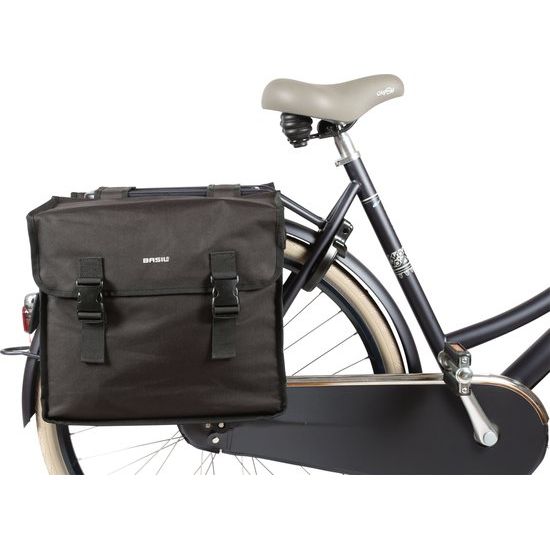 Basil Mara XXL 47 Liter Dubbele Fietstas Zwart Waterafstotend Reflecterend