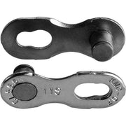 Twee KMC 11-speed kettingschakels met pennen, zilverkleurig en herbruikbaar, geschikt voor X 11/128 fietsketting.