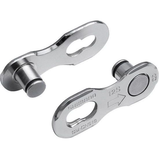 Zwarte Shimano SM-CN9100 12-speed kettingschakel met snelle quicklink, geschikt voor snelle montage en betrouwbare schakeling.