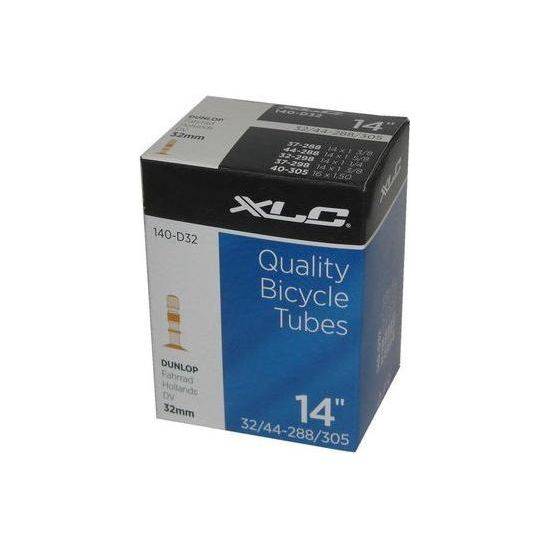 XLC binnenband 16 inch met 35mm ventiel, geschikt voor fiets, ligt plat en toont het rubber en ventiel.