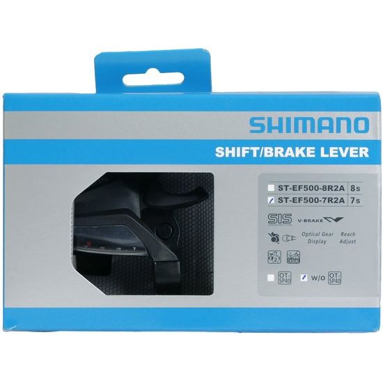 Shimano ST-EF500 7-speed shiftheren en remhendel rechts, zwart, voor vouw- of stadsfiets, met 2 vingers bediening.