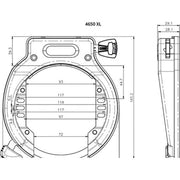 Abus ringslot Pro Amparo 4750 X R inbouwslot, zwart, met geïntegreerde beveiligingsbeugel en bevestigingsmechanisme.