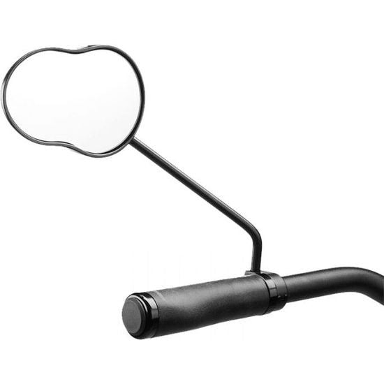 Zwart Ergotec M-99L fietsspiegelt met ronde spiegel en verstelbare bevestiging voor veilig fietsen