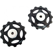 Shimano Alivio derailleurwieltjes set met 13T wiel, geschikt voor fietsversnellingen, close-up van de derailleuronderdelen