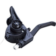 Shimano ST-EF41 6-speed rechts shifter met remhendel in zwart voor fiets, duidelijke afbeelding van het bedieningsmechanisme