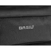 Basil Mali fietsstuurtas van 8 liter in zwart, gemaakt van duurzaam 600D polyester, voor stevige fietsaccessoires