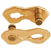 Gouden KMC K1SL 1/8 ketting voor single speed fietsen, 100 schakels, zichtbaar op de afbeelding