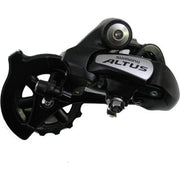 Shimano Altus RD-M310 achterderailleur voor 7/8-speed fietsen met wide link en megapulley, zichtbaar op de afbeelding