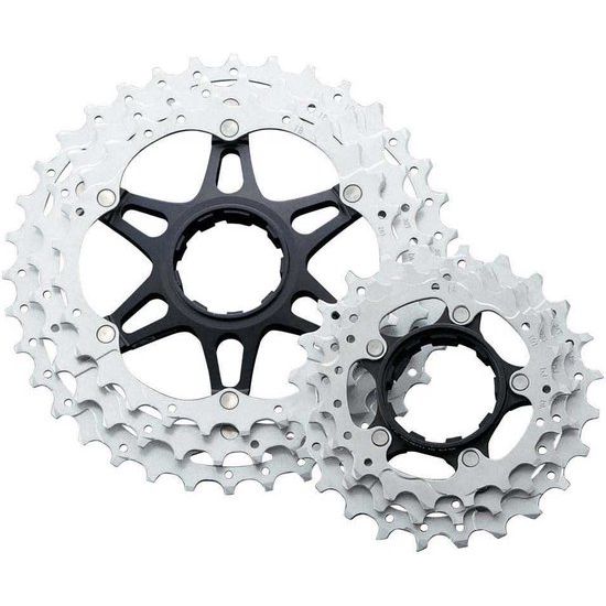 Shimano Deore XT CS-M771 10-speed cassette met metalen tandwielen en zwarte behuizing, geschikt voor mountainbikes.