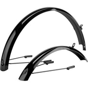 Zwarte SKS Bluemels Basic spatbordenset voor 24-inch fietsen, compleet en geschikt voor stads- en toerfietsen
