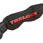 Zwart Trelock kettingslot BC680, 110 cm lang en 9,5 mm dik, liggend op een witte achtergrond.