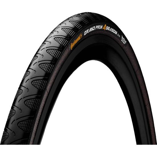 Continental racefiets buitenband GP 4-Seaso met profiel voor alle weersomstandigheden, zichtbaar op de afbeelding.