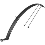 Polisport Colorado City 28" spatbordenset met verstelbare L-beugel in zwart, geschikt voor stadsfietsen.