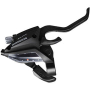 Shimano ST-EF500 shifters 7-speed rechts, zwart, met 2 vingers voor soepel schakelen en remmen op fiets.