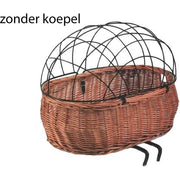 Basil Pluto hondenfietsmand van naturel kleur, 50x37x20 cm, balhoofdbevestiging en comfortabel voor huisdieren op de fiets