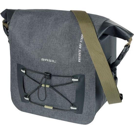 Basil Navigator Storm KF fietstas voor stuurtas, waterdicht, geschikt voor 10-11 liter fietstas op fiets stuur, zwart en robuust