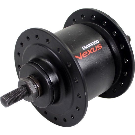 Shimano Dh-C6000-N1 naafdynamo, 6 volt, 1,5 watt, zwart, voor fiets, 36 tanden, zichtbare montage en elektrische aansluiting