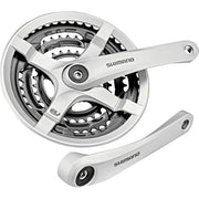 Shimano trekking crankstel FC-TY501, 175 mm, 48/38/28T, zilver, geschikt voor racefietsen en mountainbikes