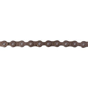 Bruine KMC Z1 smalle enkelspoor ketting met 112 schakels, 1/2" x 3/32" voor fietsen, zichtbaar in de afbeelding