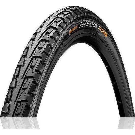 Zwarte Continental Ride Tour 24-inch stadsfietsband met Extra Puncture Belt voor extra lekbestendigheid.