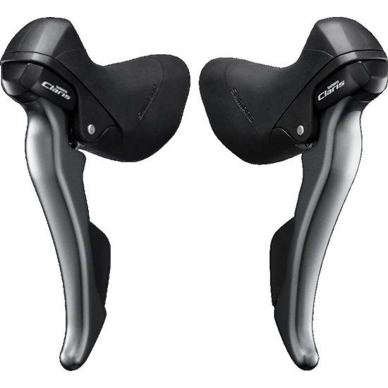 Shimano Claris St-R2000 remhendelset voor 8-speed schakelsysteem, zwart/grijs, dual-control shifters voor racefiets