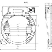 Abus Amparo 4650 X ringslot in zwart, insteek ART 2, zichtbaar op de afbeelding.