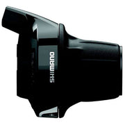 Shimano Revo SL-RV400 3x7 versnellingen shifters voor fiets, zwart met bedieningsknoppen, duidelijk zichtbaar op de afbeelding.