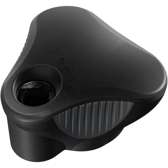 Thule Acutight 528 fietsendrager draaiknop met aanhaalmomentfunctie, close-up van het bevestigingsmechanisme op de fietsendrager
