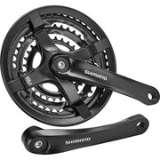 Shimano FC-TY501 trekking crankset met 48-38-28 tandwielen en kettingbeschermer voor 6/7/8-speed fietsen