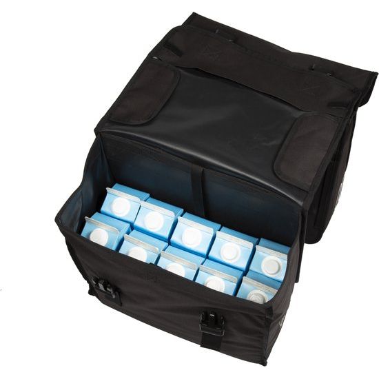 Basil Mara XXL 47 Liter Dubbele Fietstas Zwart Waterafstotend Reflecterend