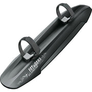Zwarte SKS Fatboard spatbordset voor 26-inch fietsen, gemaakt van stevig PVC, geschikt voor mountainbikes en fatbikes.