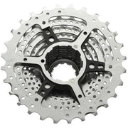 Shimano Alivio HG51 8-speed cassette met metalen tanden en zwarte body, geschikt voor mountainbike en racefiets.