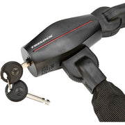 Zwart Trelock kettingslot BC680 van 110cm lang en 9,5mm dik, geschikt voor fietsbeveiliging, zichtbaar in de afbeelding.