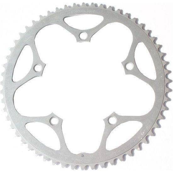 Sterklight kettingblad voor Shimano/Sram/Fsa, 52 tanden, 10-speed, zilver, duurzaam aluminium, steek 130, geschikt voor mountainbike