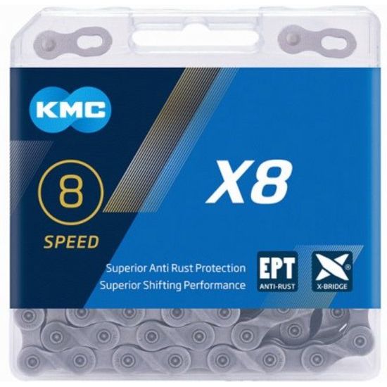 Zwarte KMC Ketting Z1EHX Narrow EPT 1/2" x 3/32" met 112 schakels voor single speed fietsen