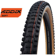 Schwalbe Big Betty Super Gravity MTB vouwband 29x2.40 inch in zwart/bruin, geschikt voor mountainbikes.
