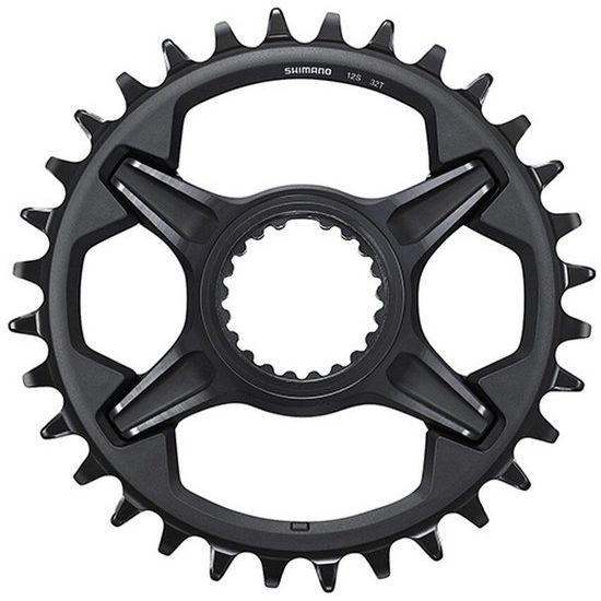 Shimano Deore XT 12-speed kettingblad met 4-arm ontwerp voor FC-M8100, FC-M8120 en FC-M8130, zichtbare details van het kettingblad