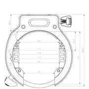 Abus Ringslot Amparo 4650 XL R Insteek, stevig fietsslot met slotmechanisme, zwart kleur en metalen constructie.