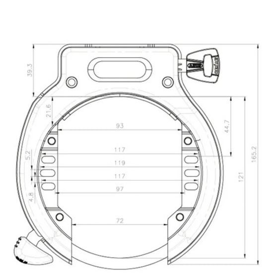 Abus Ringslot Amparo 4650 XL R Insteek Zwart