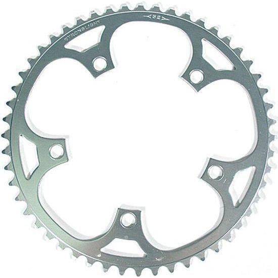 Sterklight kettingblad 42T voor Shimano/Sram/Fsa 10-speed, zilverkleurig, Dural, 130mm steek, geschikt voor racefietsen