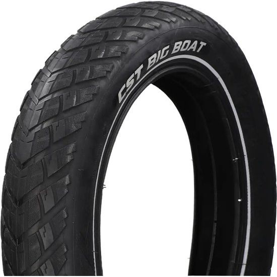 Zwarte CST Big Boat binnenband 20 x 4.00 met reflectie, geschikt voor grote boten en fietsen.