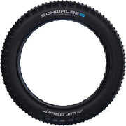 Zwarte 26-inch Schwalbe Jumbo Jim TLE ADDIX SpeedGrip MTB buitenband met vouw en super ground profiel