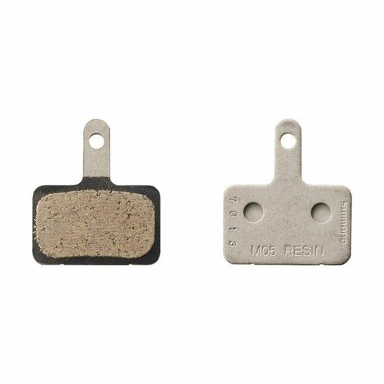 Shimano Deore M05 resin remblokset voor schijfremmen, set van remblokjes met resin materiaal voor goede remprestaties.
