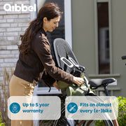 Qibbel Air dragerbevestiging voor kinderzitje achter op fiets, cappuccino kleur, geschikt voor kinderveiligheid en comfort