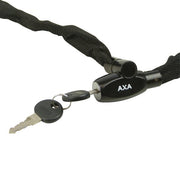 Zwart Axa Rigid Rck 120/3,5 kettingslot met sleutel, stevig fietsslot voor extra beveiliging en bescherming.