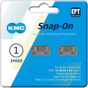 KMC Snap-On smal kettingschakels 1/2" x 3/32" in zilver, set van 2, voor kettingen en pennen, productfoto