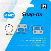 KMC Snap-On Narrow EPT kettingschakels 1/2" x 3/32", zilver, set van 2, geschikt voor fietskettingen en reparaties